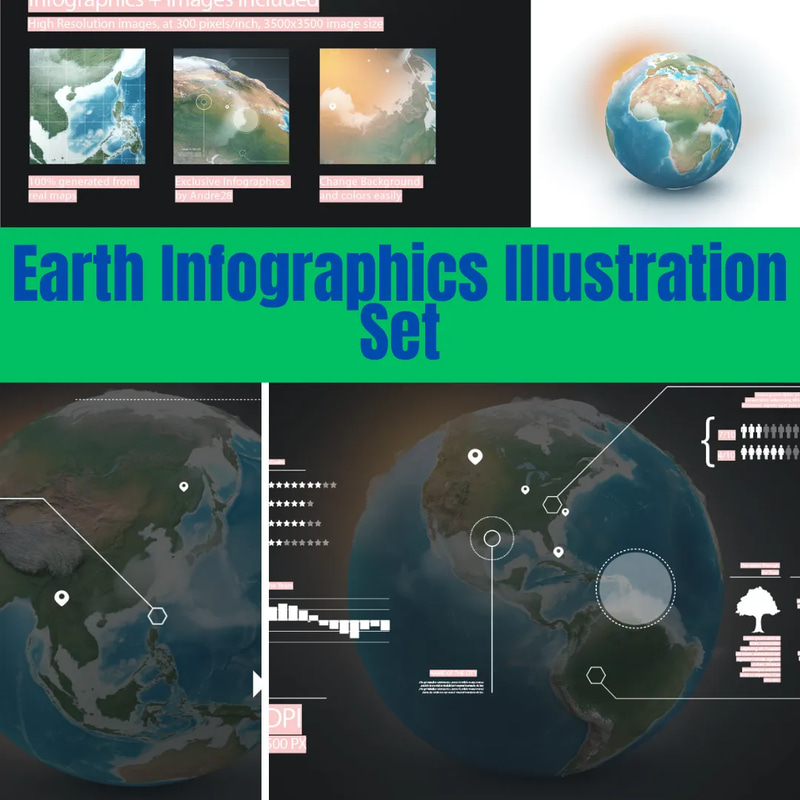 Earth Infographics Illustration Set - Modern Scientific Visuals for Educators and Content Creators