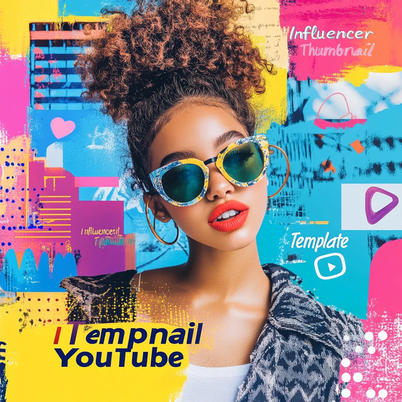 Influencer Thumbnail Template YouTube - Modern YouTube Thumbnail Design Kit for Influencers and Content Creators