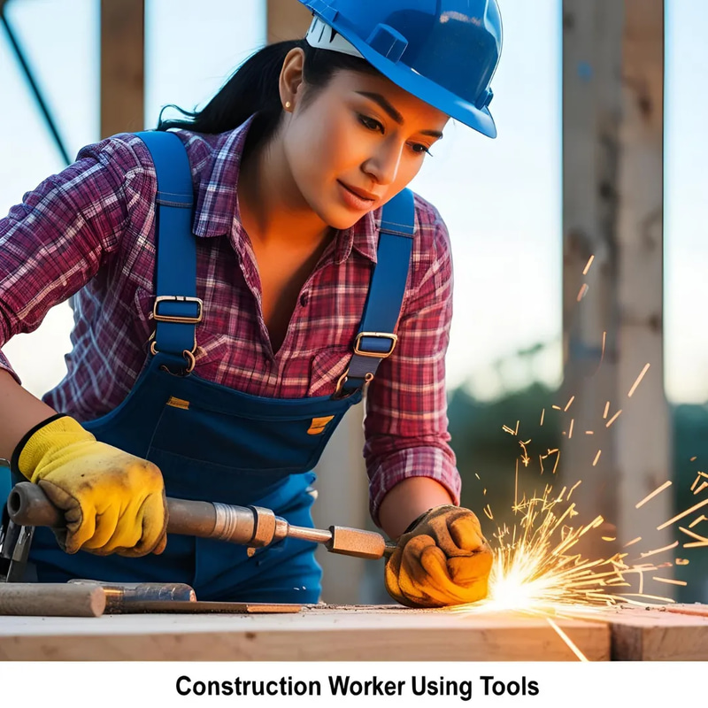 Construction Worker Using Tools - Cinematic Stock Video for Business and Industrial Projects