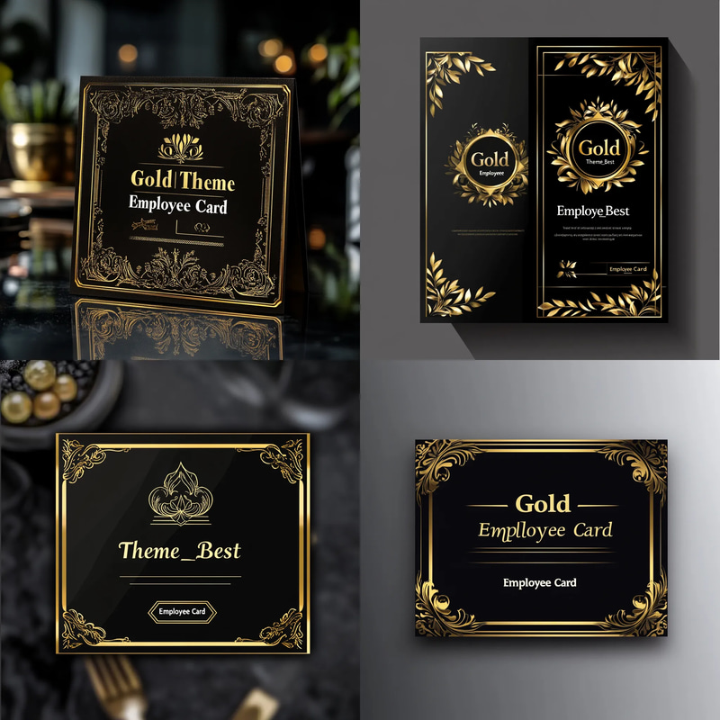 Gold Theme Best Employee Card - Elegant Recognition Invitation for Corporate Excellence and Team Appreciation
