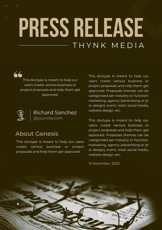 Professional Press Statement Black Theme A4 - Sleek Business Communication Templates for Impactful Media Announcements