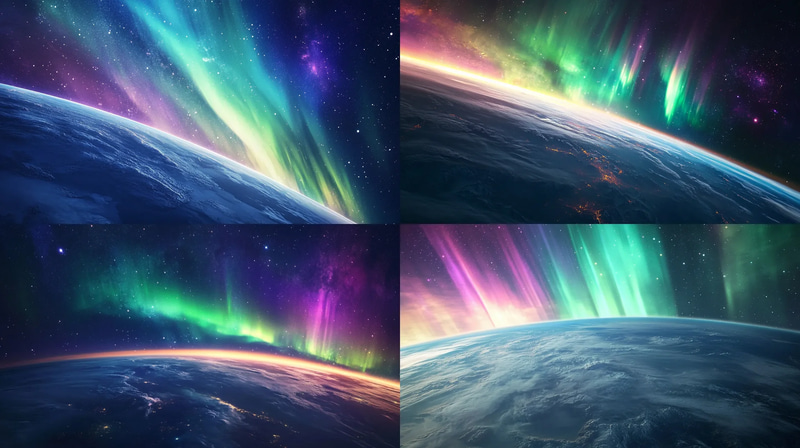 Space Aurora Wall Art - Luxe Celestial Decor for Modern Interiors and Creative Spaces