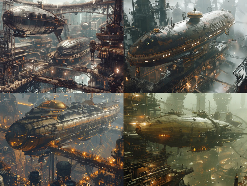 Coghaven Port - Brassworks Sky Dock - Immersive Digital Concept Environment Art for Creative Projects and Games