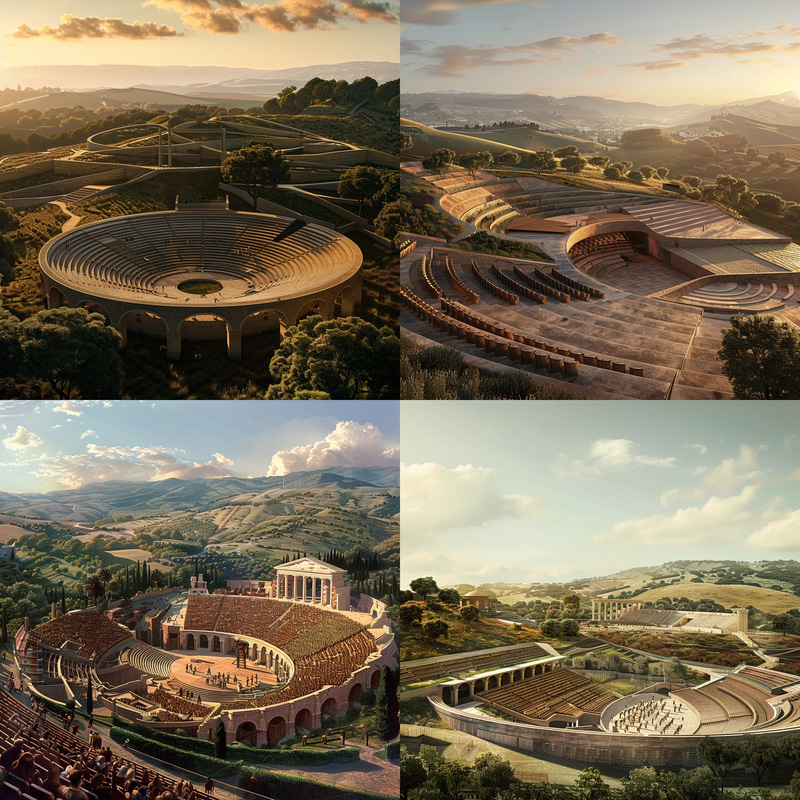 Colosseum 3000 - Neo-Classical Arena Concept Art - Futuristic Architectural Visuals for Designers and Creators