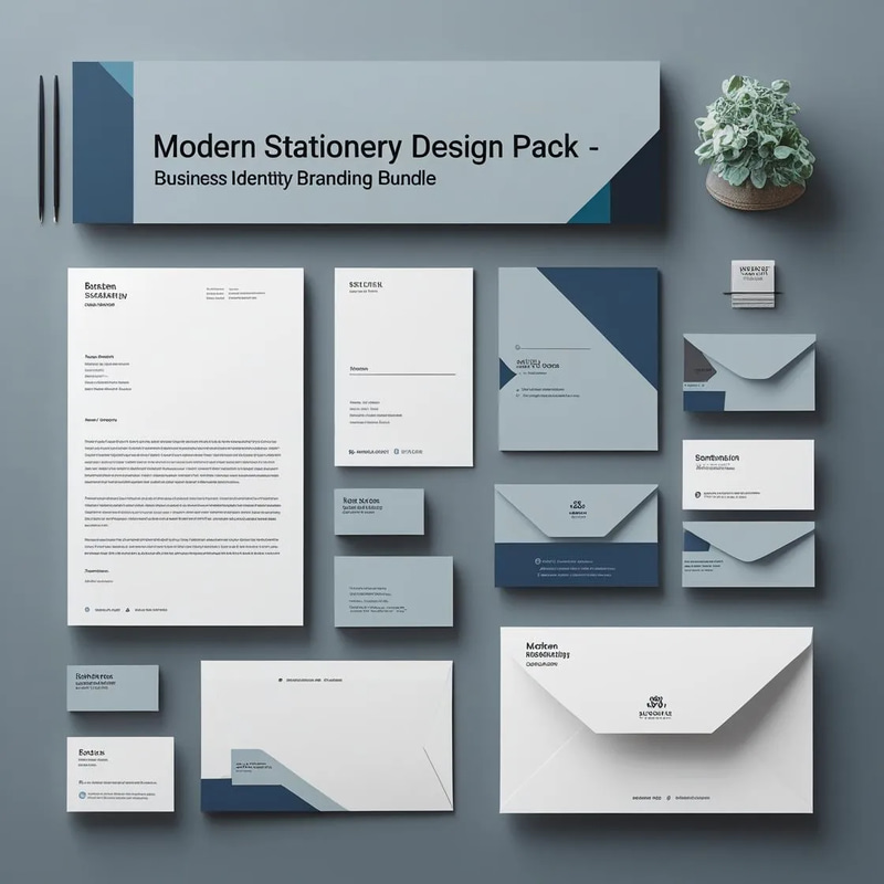 Modern Stationery Design Pack - Business Identity Branding Bundle - Sleek Business Card Templates for Professional Branding and Efficient Workflow