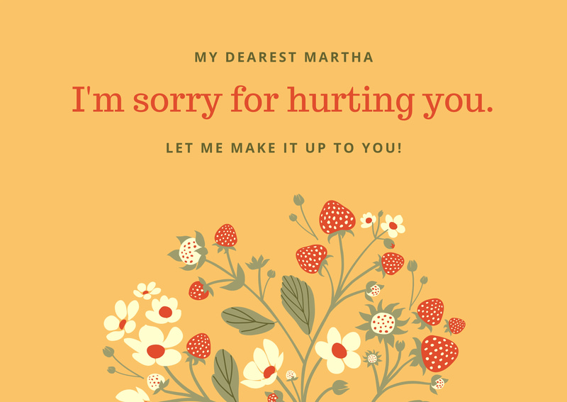 Bouquet Sorry Flower Apology Note - Elegant Floral Apology Card for Heartfelt Personal and Business Messages