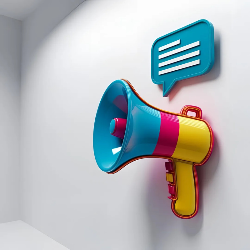 Megaphone & Message Bubble Icon - 3D Print-Ready Models for Tech Creators and Visual Communicators
