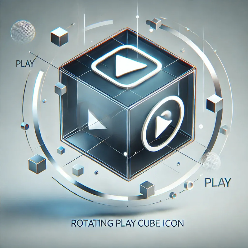 Rotating Play Cube Icon - Sleek Motion Graphics Element for Dynamic Video & Digital Projects