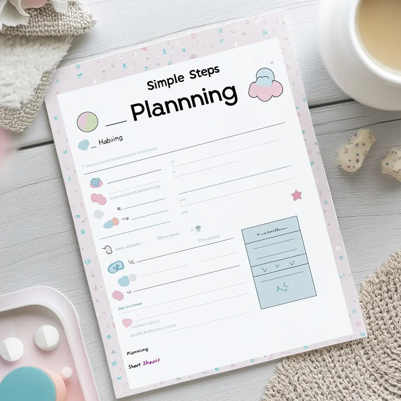 Simple Steps Habit Planning Sheet - Minimalist Self-Care & Productivity Planner for Focused Habit Tracking and Personal Growth