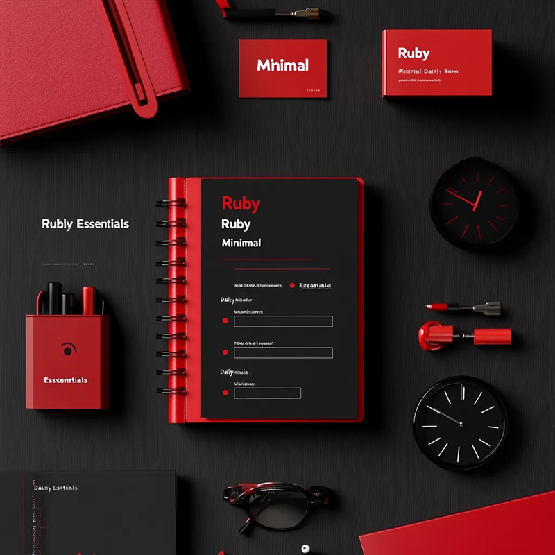 Ruby Minimal Daily Essentials - Sleek Planner Templates for Efficient Personal and Professional Organization in 2025
