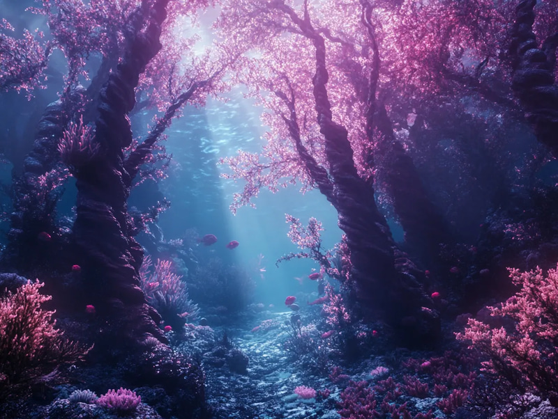 Coral Spires Aquatic Urban Oasis - Immersive Digital Urban Environment Art for Creative Projects 2025-2026