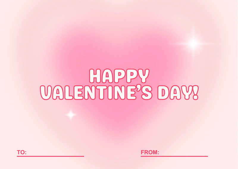 Gradient Valentine's Day Greeting Post Card - Romantic, Modern Love Note Design for Personal & Business Greetings 2025