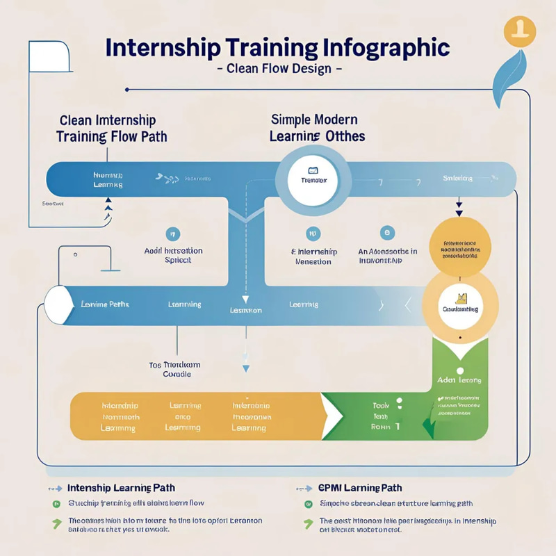 Internship Training Infographic - Clean Flow Design - Professional, Clear, and Impactful Visual Guide for Career Development and Education