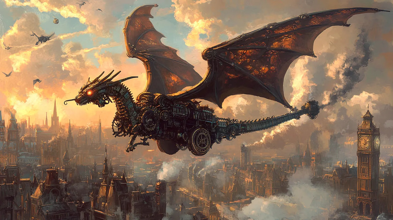 Futuristic Steampunk World with Hybrid Tech - Sci-Fi Art - Immersive Steampunk Sci-Fi Visuals for Creators and Storytellers