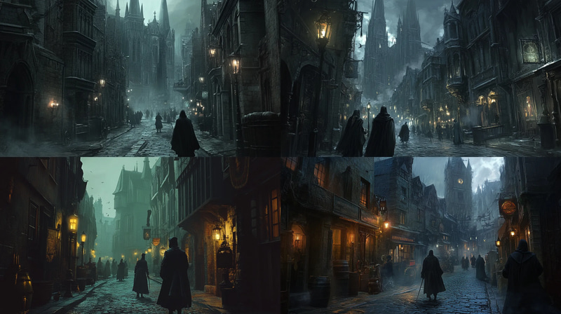 Whisper Lane - Mist-Cloaked Gothic Alleyway - Atmospheric Environment Art for Immersive Storytelling and Game Design