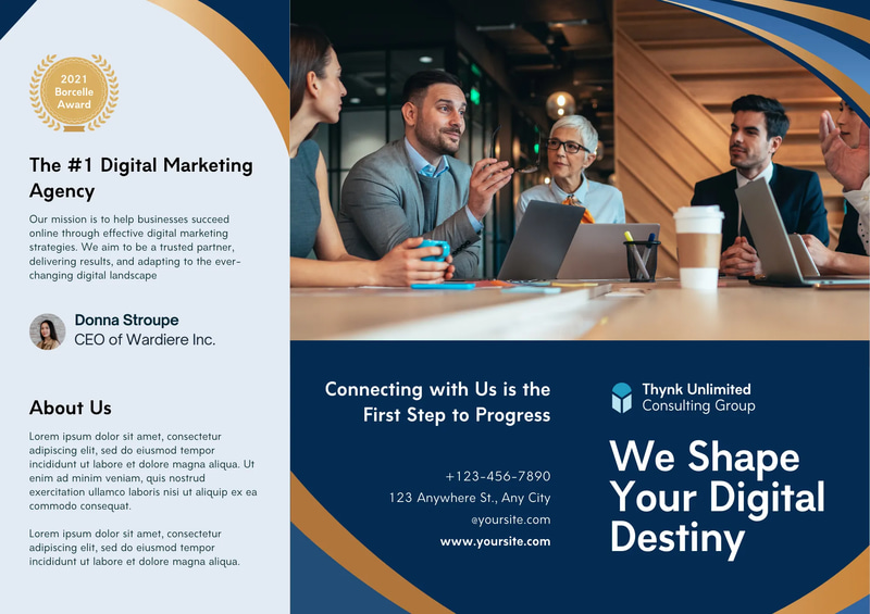 Digital Marketing Brochure - Blue Corporate Design - Professional Editable Flyer Template for Business Promotion and Brand Communication