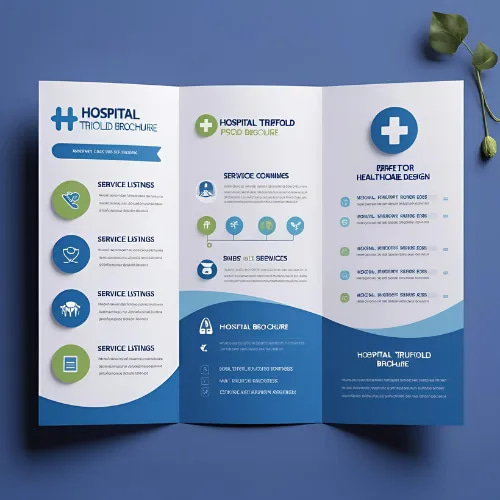 Hospital Trifold Brochure - Editable PSD Design - Professional Medical Marketing Template for Clear Patient Communication