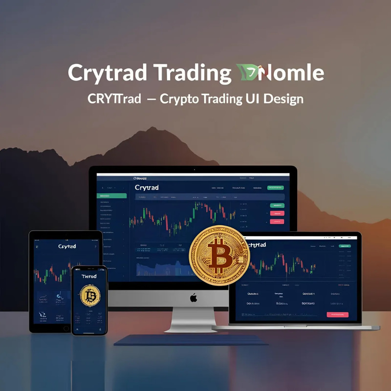 Crytrad Crypto Trading UI Design - Sleek Cryptocurrency Platform Interface for Traders and Developers