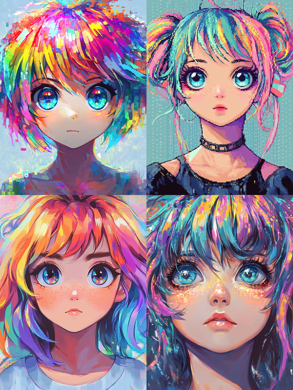 Cute Anime Character Pixel Portrait - Charming Pixel Art Portraits for Digital Creators and Game Designers