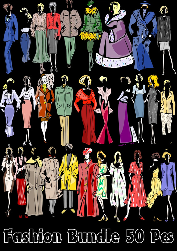 50 Couture Collective Ultimate Fashion Library - Premium Vector Set for Designers and Fashion Creatives