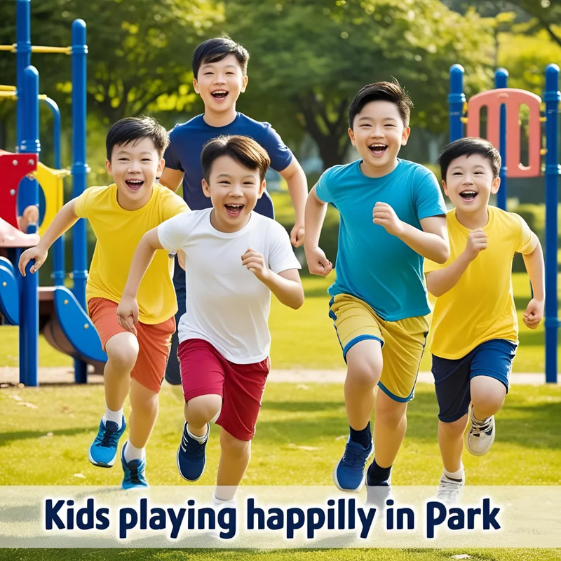 Kids Playing Happily in Park - Vibrant Lifestyle Stock Video for Family & Creative Projects 2025