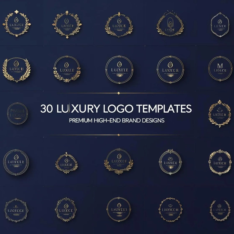 30 Luxury Logo Templates - Premium High-End Brand Designs - Elegant Branding Assets for Business & Creative Professionals