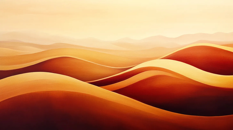 Abstract Desert Landscape - Verdant Horizon Studio's Modern Landscape Art for Creative Spaces and Prints