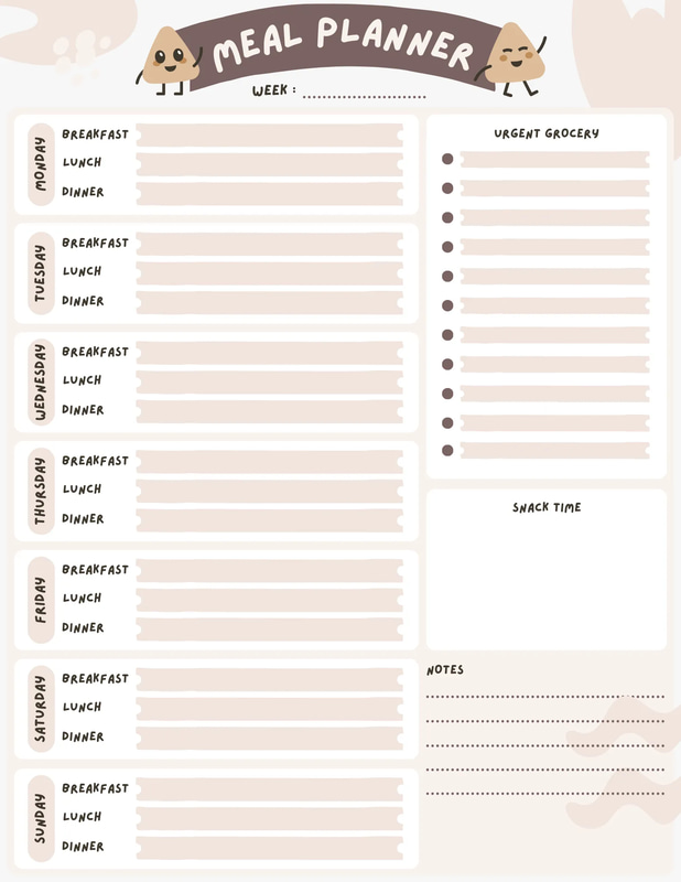Daily Meal Planner - Simple Brown Personal Format - Clean & Practical Health Plan Templates for Wellness & Fitness Enthusiasts