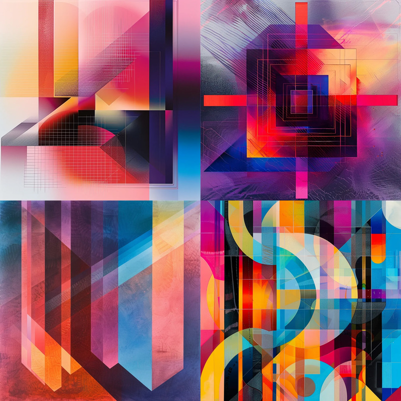 Geometric Abstract Precise Line Work - Clean Geometric Abstraction Art for Designers and Creative Projects