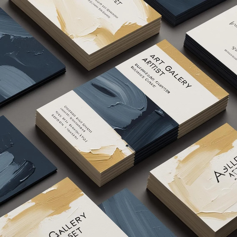 Art Gallery Artist Set - Business Card Template - Elegant Commercial Business Cards for Creative Professionals