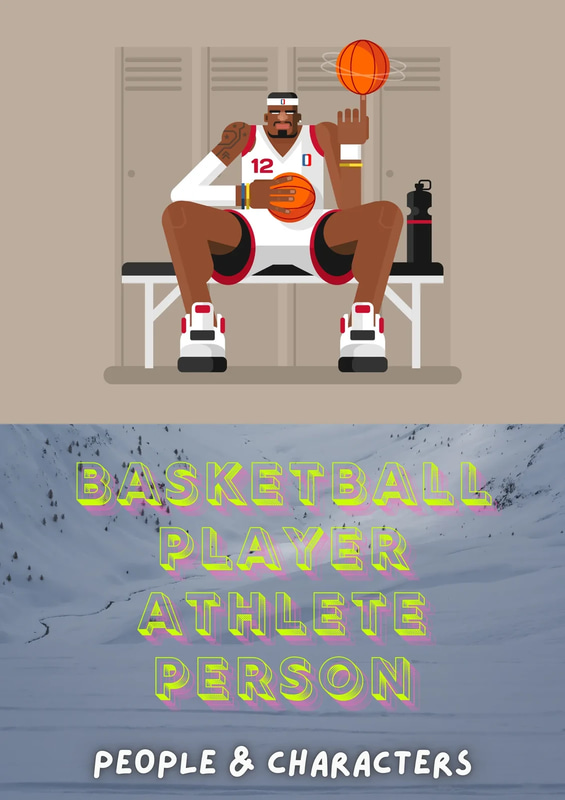 Basketball Player Dynamic Sports Illustration - Energetic Athletic Character Art for Creative Sports and Marketing Projects