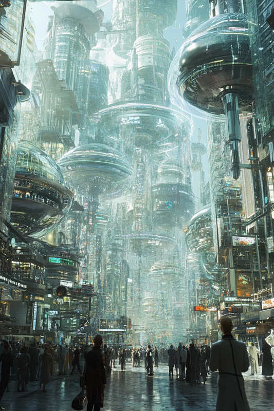 Time Travel & Alternate Realities Dimensional Overlap Visualized - Futuristic Sci-Fi Art for Creators Exploring Multiverse Concepts
