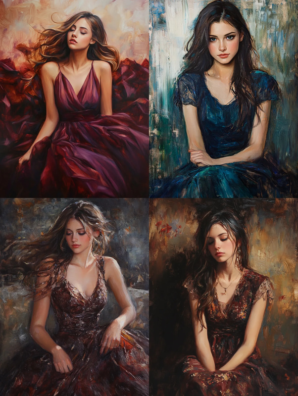 Floral Portrait Oil - Expressive Floral Oil Painting for Artistic Spaces and Personal Collections