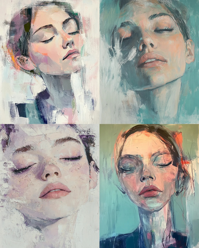 Soft Pastel Expressionistic Portrait of a Woman - Vibrant Expressionistic Portrait Art in Soft Pastel for Creative and Fine Art Projects