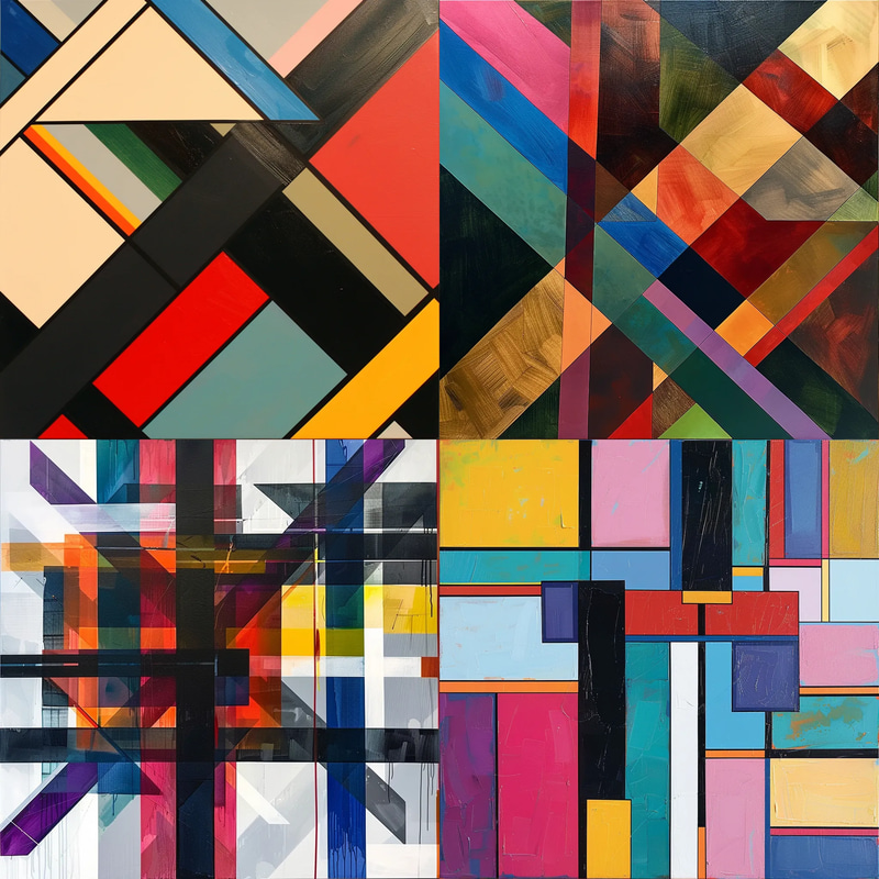 Hard Edge Intersecting Rectangles - Bold Abstract Art for Modern Creative Spaces and Visual Projects