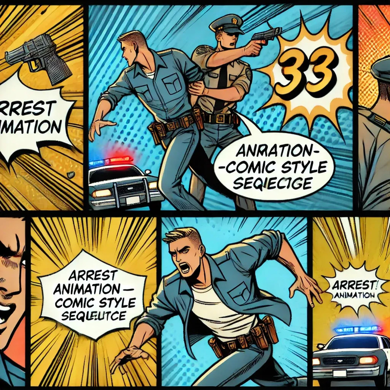 Arrest Animation Comic Style Sequence - Dynamic Comic Animation for Engaging Video Projects and Creative Content