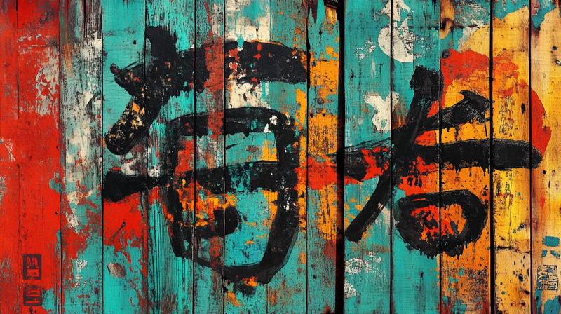 Ink Dynasty Hanzi Street Fusion - Dynamic Calligraffiti Art for Urban Creatives and Visual Storytellers