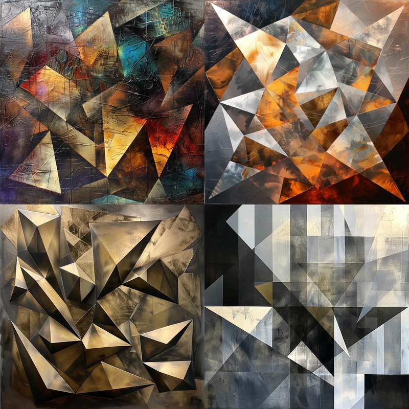 Geometric Abstract Overlapping Polygons - Modern Geometric Abstract Art for Creative Spaces and Contemporary Decor