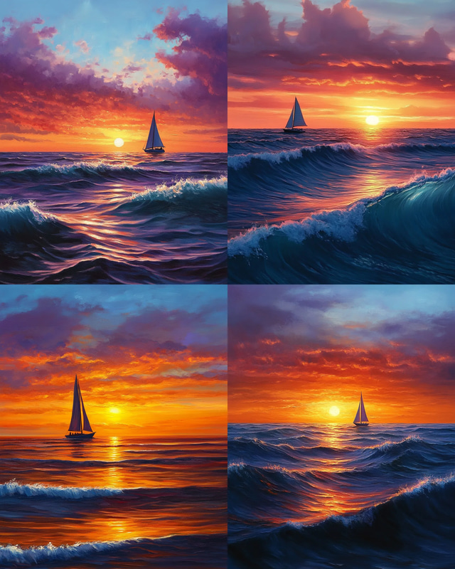 Ocean Sunset Calm - Serene Landscape Art for Tranquil Spaces and Creative Decor