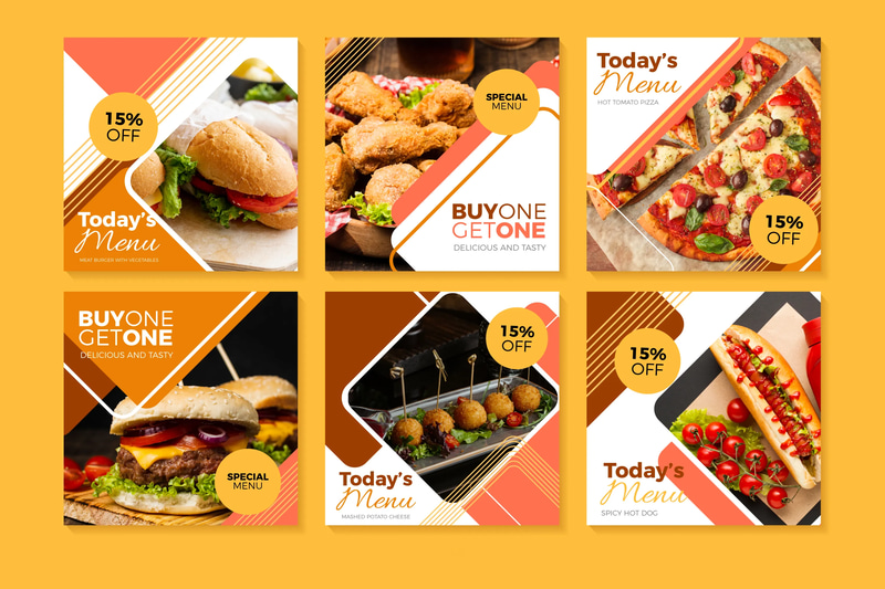 Culinary Instagram Post Templates - PSD Food Branding Kit - Premium ...