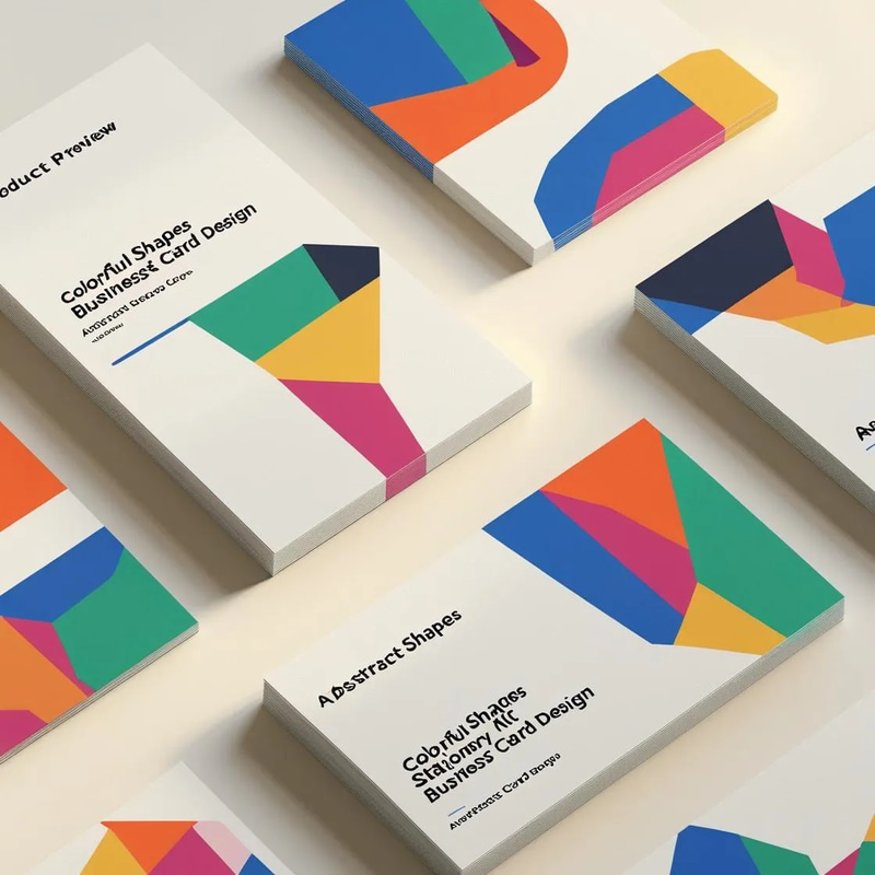Colorful Shapes Stationery Kit - Abstract Business Card Design - Vibrant Business Card Templates for Professional Branding and Creative Office Use