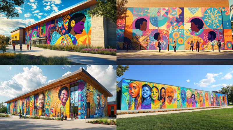 Diversity Celebration Mural Art - Vibrant Urban Graffiti for Inclusive Community Spaces and Creative Walls