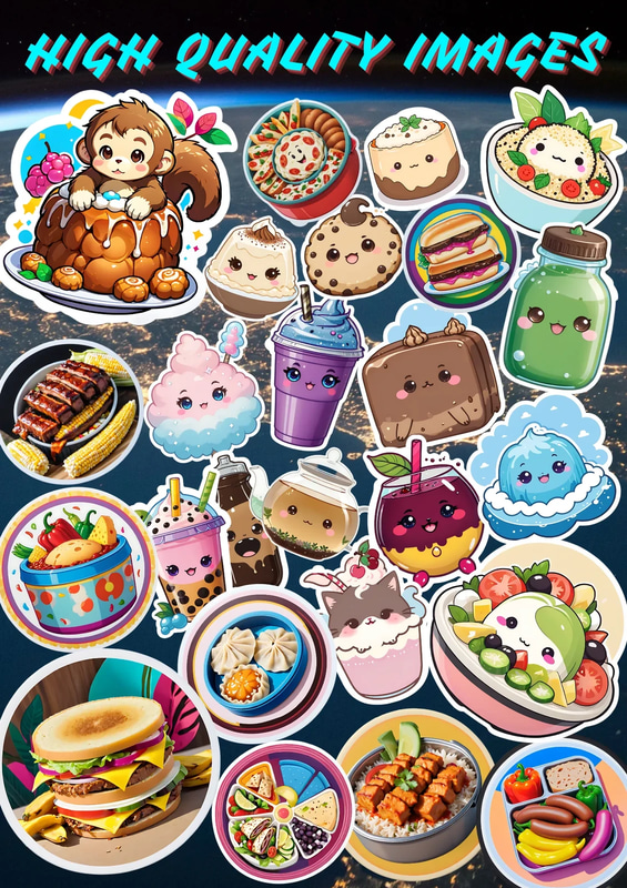 25 Sweet Treats Candy Sticker Bundle - Playful Food & Drink Decals for Creative Projects and Personal Branding