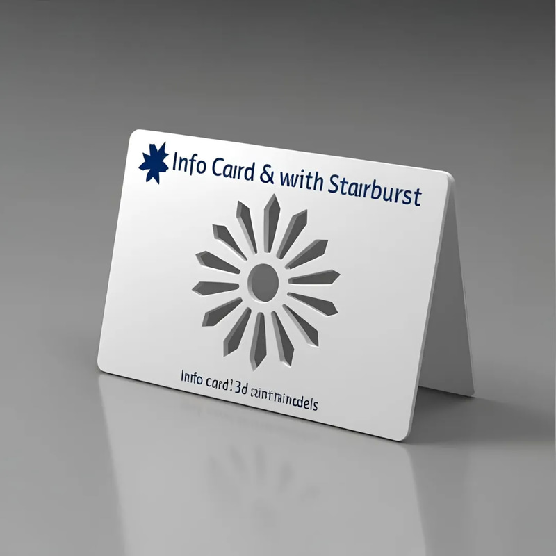 Info Card with Starburst Icon - 3D Printable Model for Creative Tech and Design Projects