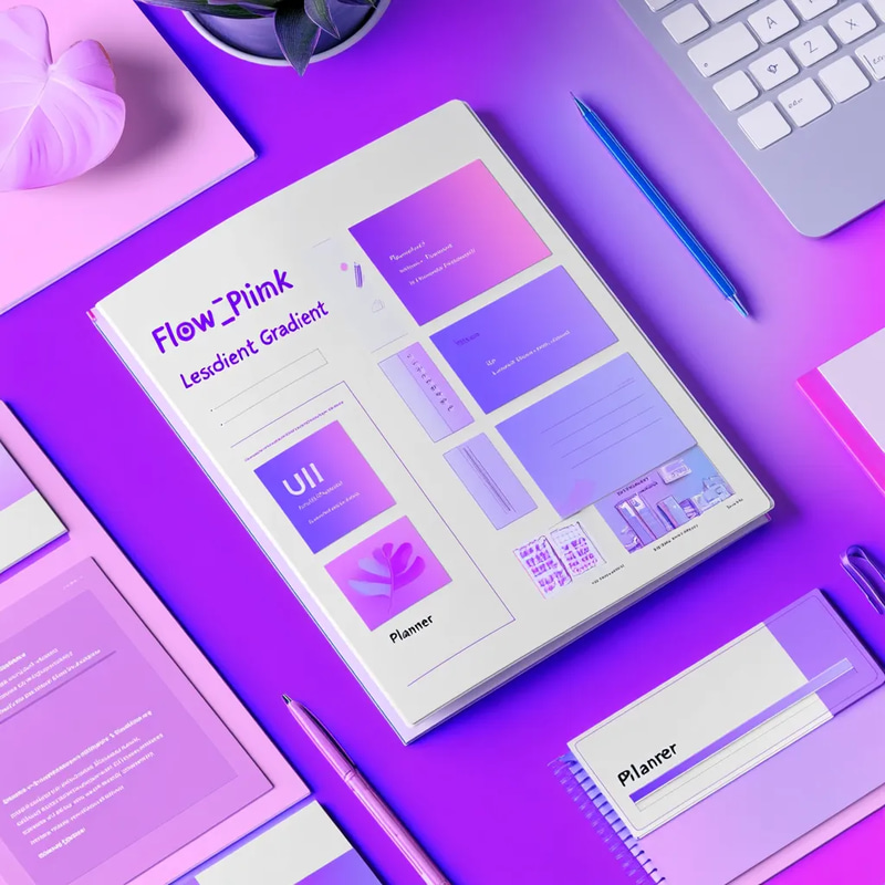 UI Flow Pink Purple Gradient Lesson Planner - Sleek Academic Planner UI for Organized Study and Efficient Learning Management