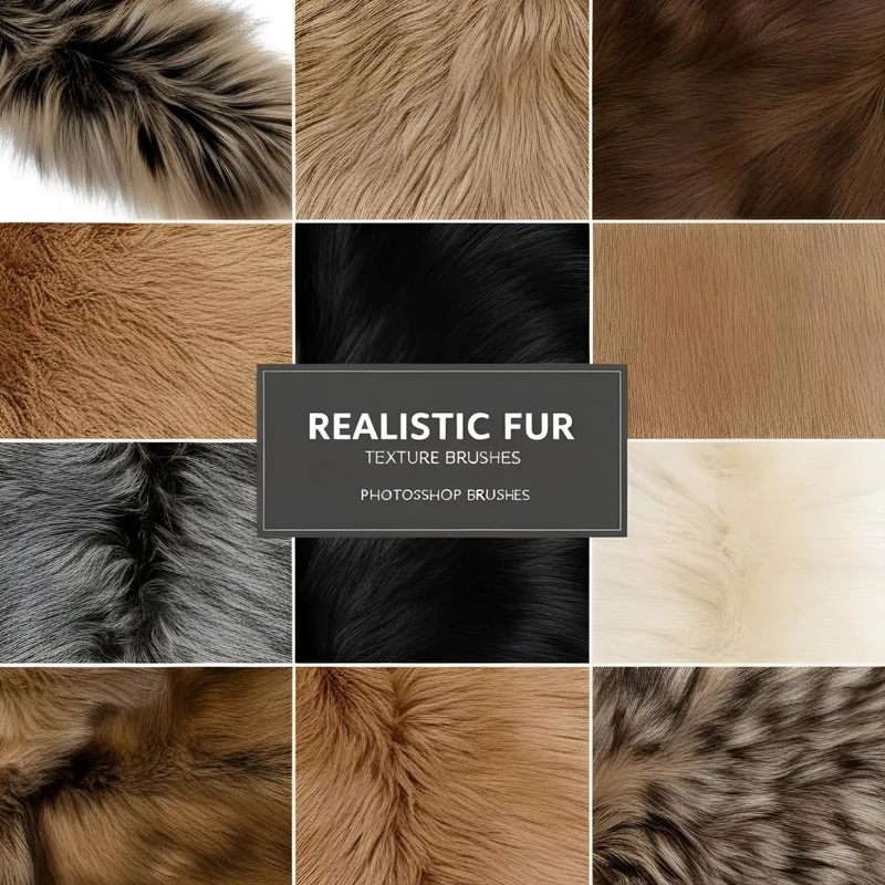 Realistic Fur Texture Brushes Photoshop - Premium Fur Detailing Brushes for Digital Artists and Photo Editors