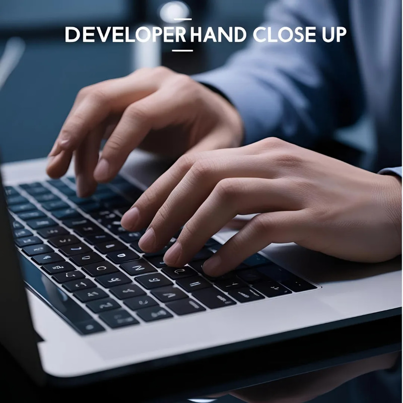 Developer Hand Close Up - Cinematic Business and Technology Stock Video for Industry Projects 2025-2026