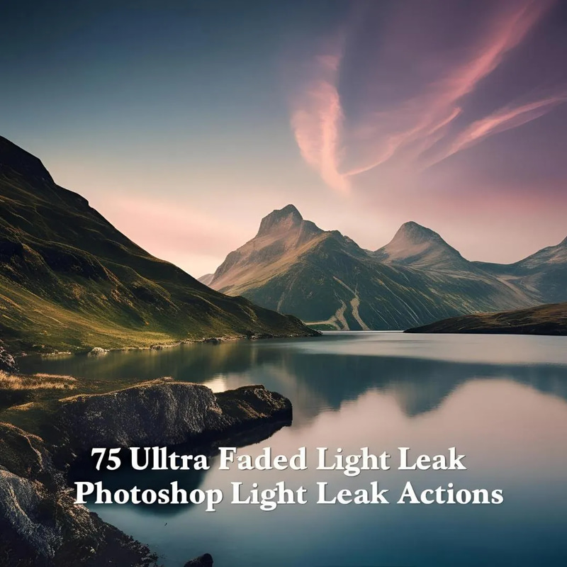 75 Ultra Faded Light Leak Actions - Cinematic Photoshop Presets for Creative Photo Enhancements and Professional Editing