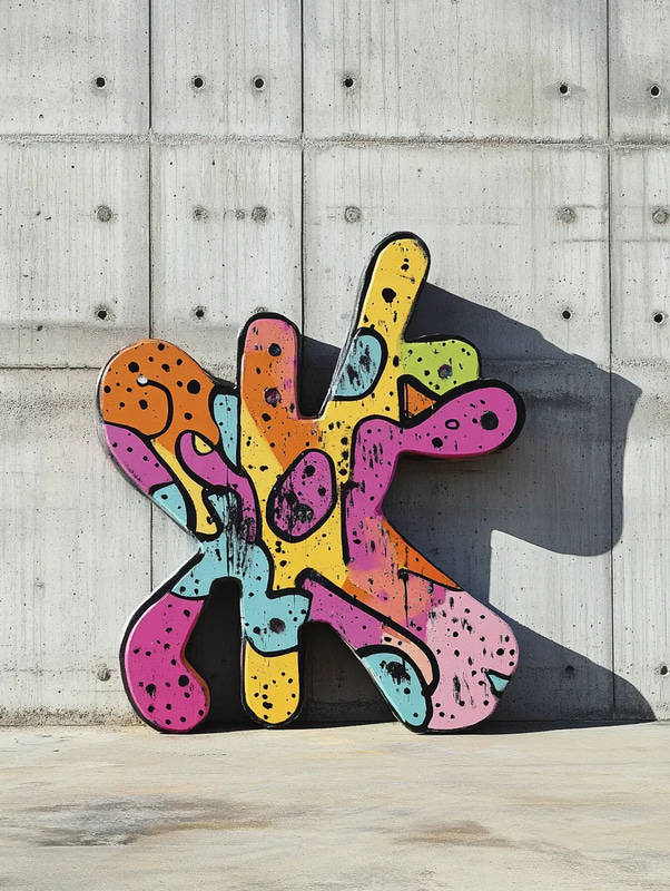 Chunky Letter Throw-Up - Bold Graffiti Art for Street Style Creators and Urban Visual Projects