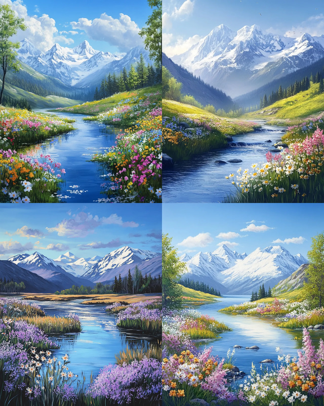 Spring River Flow - Serene Landscape Art for Tranquil Spaces and Creative Decor